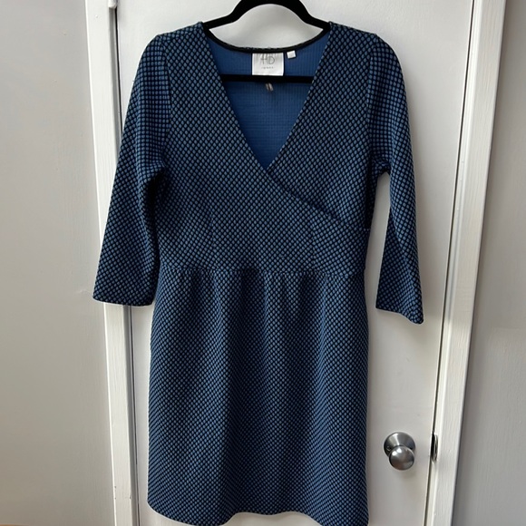 Anthropologie HD in Paris blue polka dot jacquard dress size large (10-12) - Picture 2 of 6